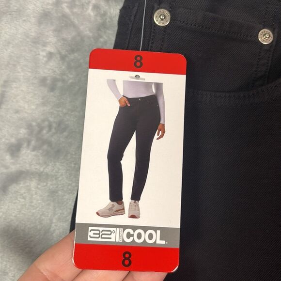 NWT New 32 Degrees Black Sweatpant Stretch Straightleg Ankle Pants Size 8 - Picture 3 of 8